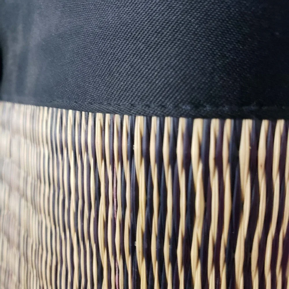 Baskets Of Cambodia Women's Reed Hard Bottom Zip Close Tote Purse Shoulder Bag - Picture 4 of 13